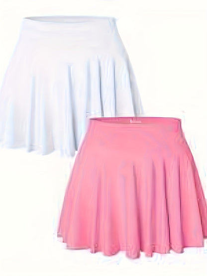 Women's Mini Skirt Multipack – Women's 2-Pack Flared Mini Skirts - Stretch Flowy detail view