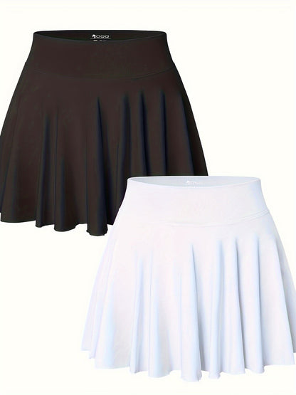 Women's Mini Skirt Multipack – Women's 2-Pack Flared Mini Skirts - Stretch Flowy – Black option – view 13