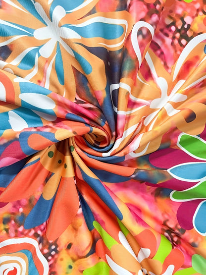 Women's Mixed Colors Floral Vacation Dress - Sleeveless detail view