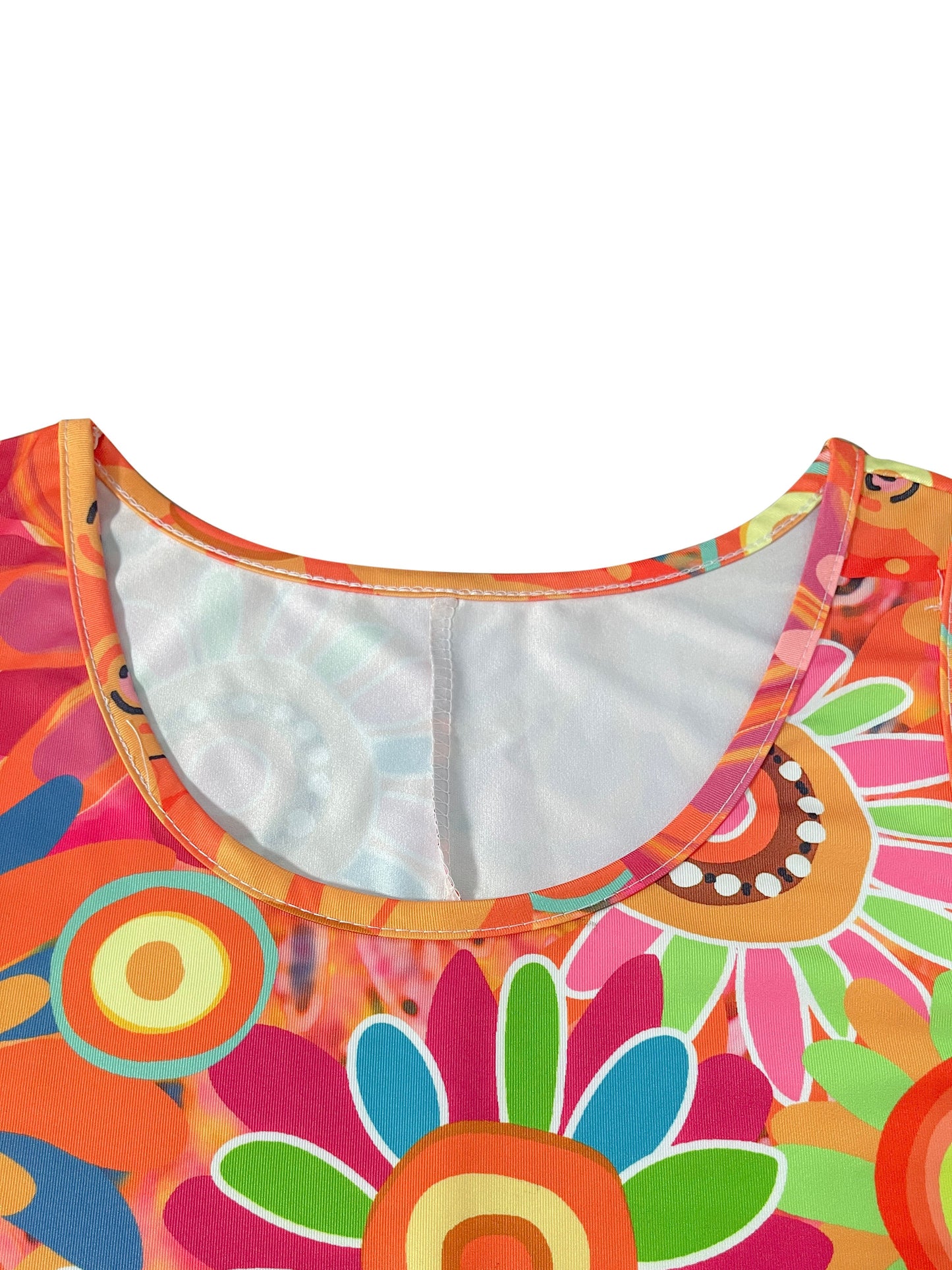 Women's Mixed Colors Floral Vacation Dress - Sleeveless detail view