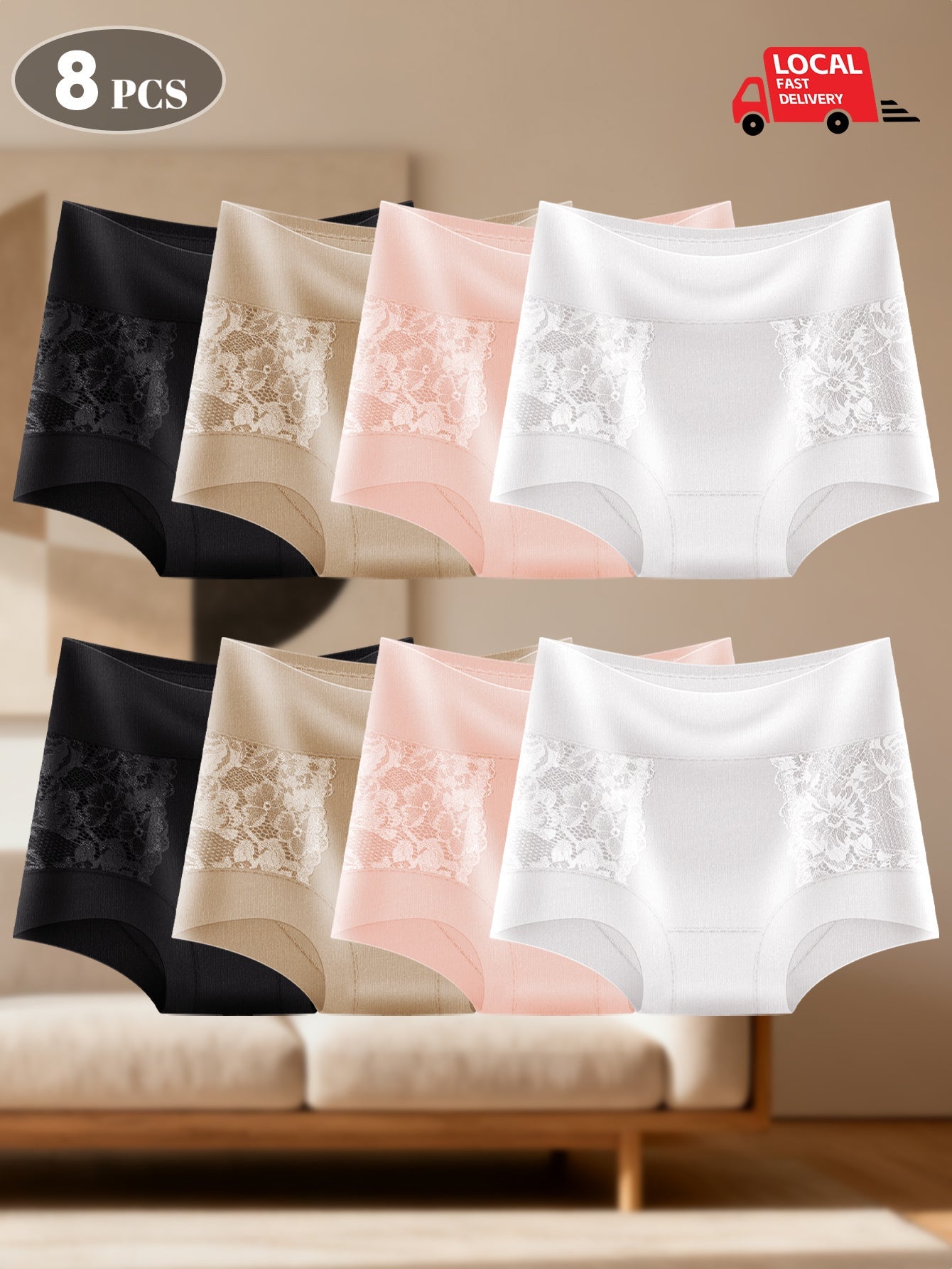 Women's Mixed colors Lace High-Waist Pants – view 12