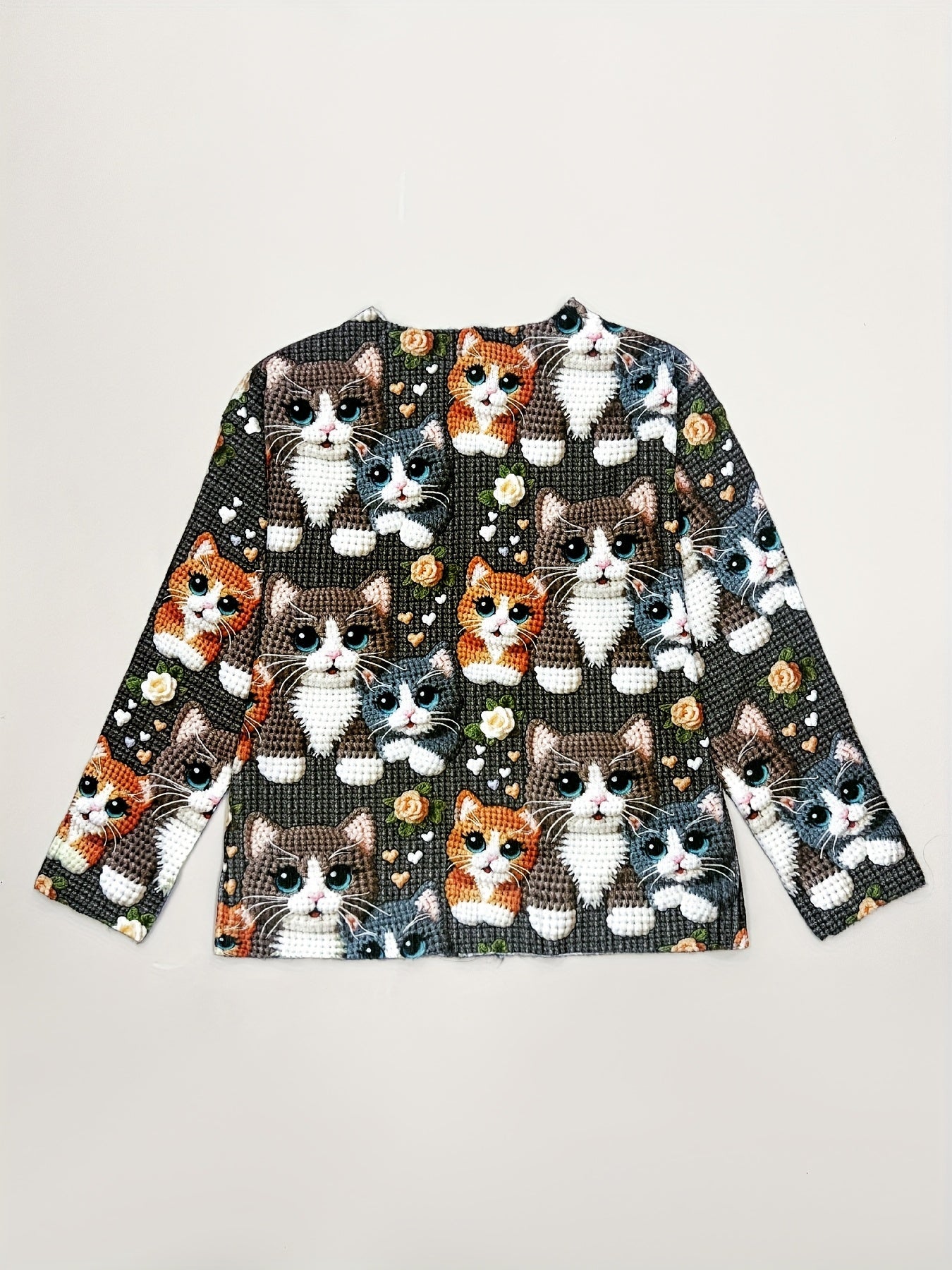 Women's Openwork Denim Graphic Cardigan – main product image