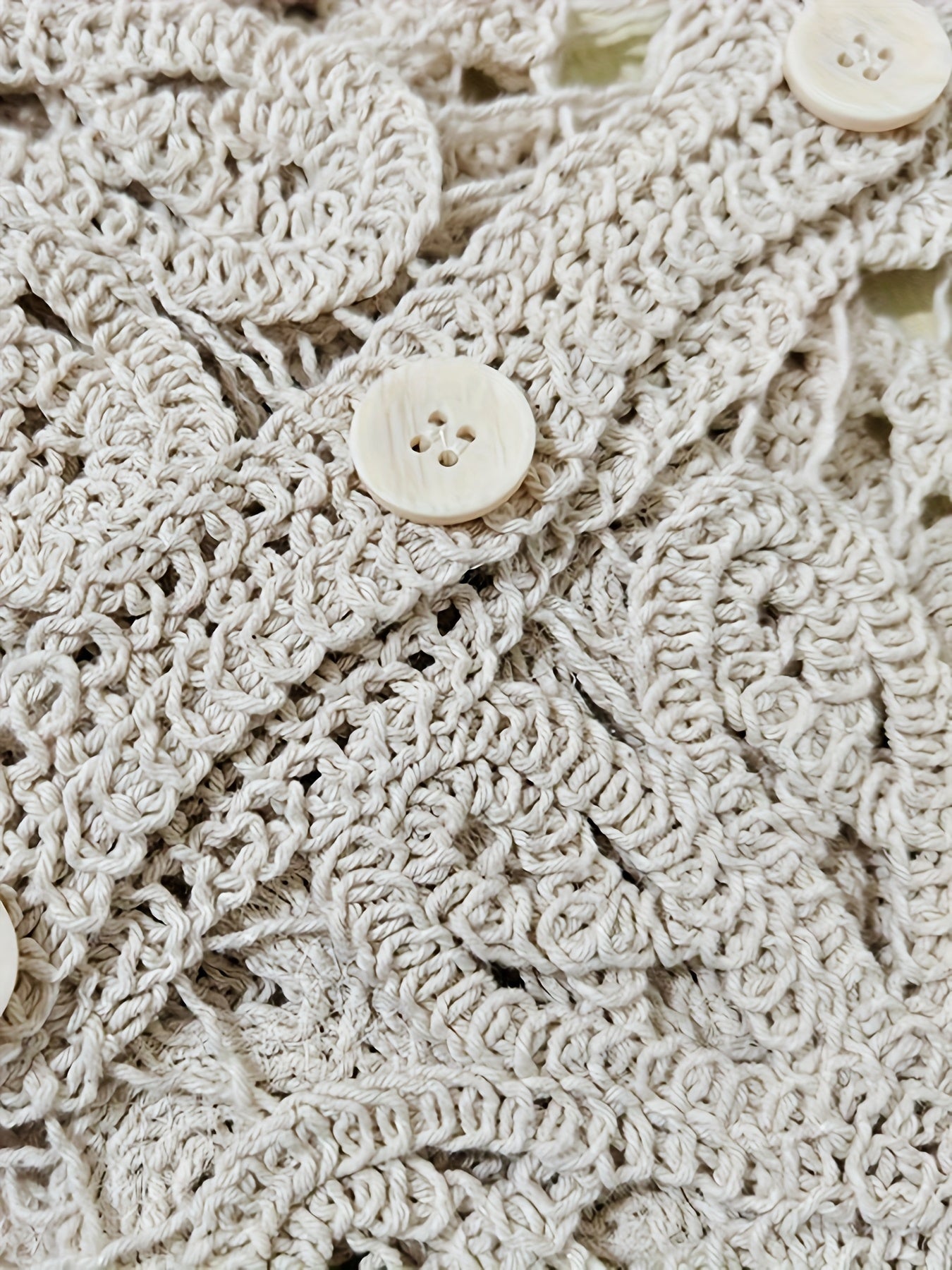 Women's Openwork Denim Open-Front Cardigan – Sizes One-size detail view