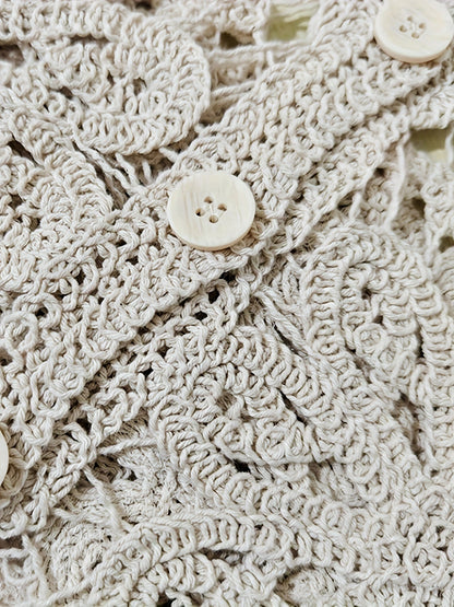 Women's Openwork Denim Open-Front Cardigan – Sizes One-size detail view