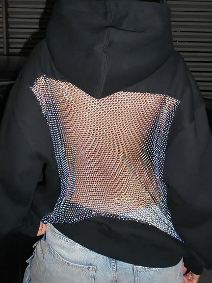 Women's Openwork Pullover Hoodie detail view
