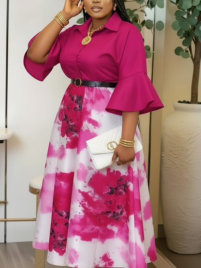 Women's Orange Floral Casual Dress – view 2