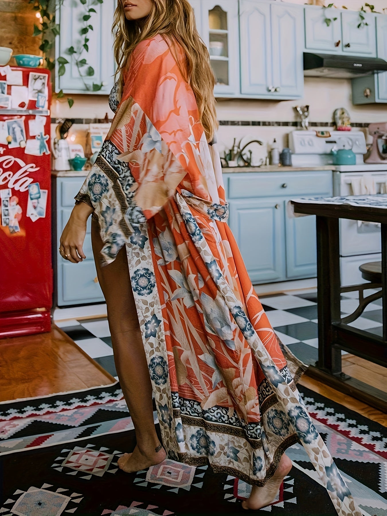 Women's Oversized Floral Pullover Cardigan – view 12