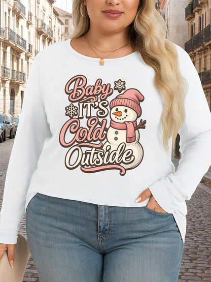 Women's Oversized T-Shirt - Round Neck Long Sleeve – view 2