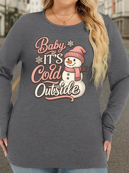 Women's Oversized T-Shirt - Round Neck Long Sleeve – view 3