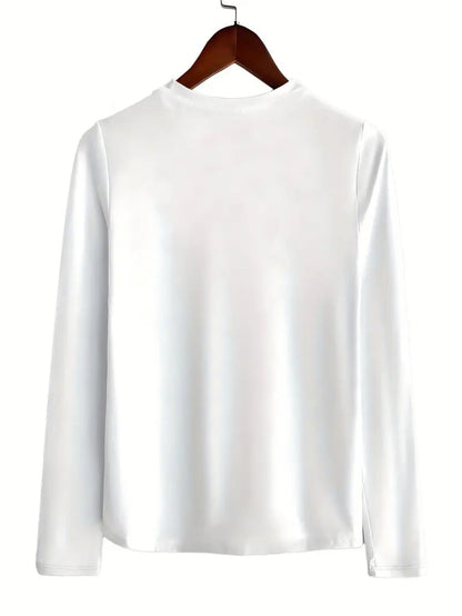 Women's Oversized T-Shirt - Round Neck Long Sleeve detail view