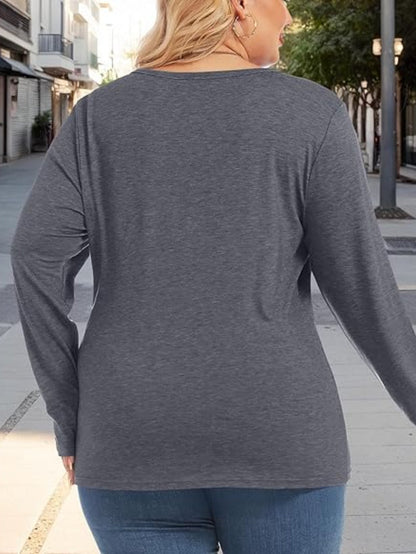 Women's Oversized T-Shirt - Round Neck Long Sleeve detail view
