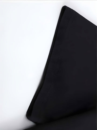 Women's Oversized T-Shirt - Round Neck Short Sleeve – Black / White detail view