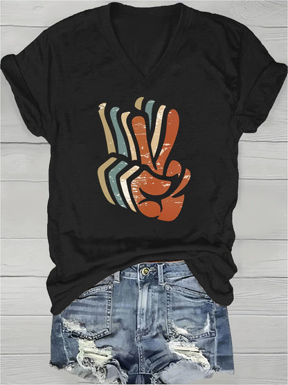 Women's Oversized T-Shirt - V-Neck Short Sleeve – view 10