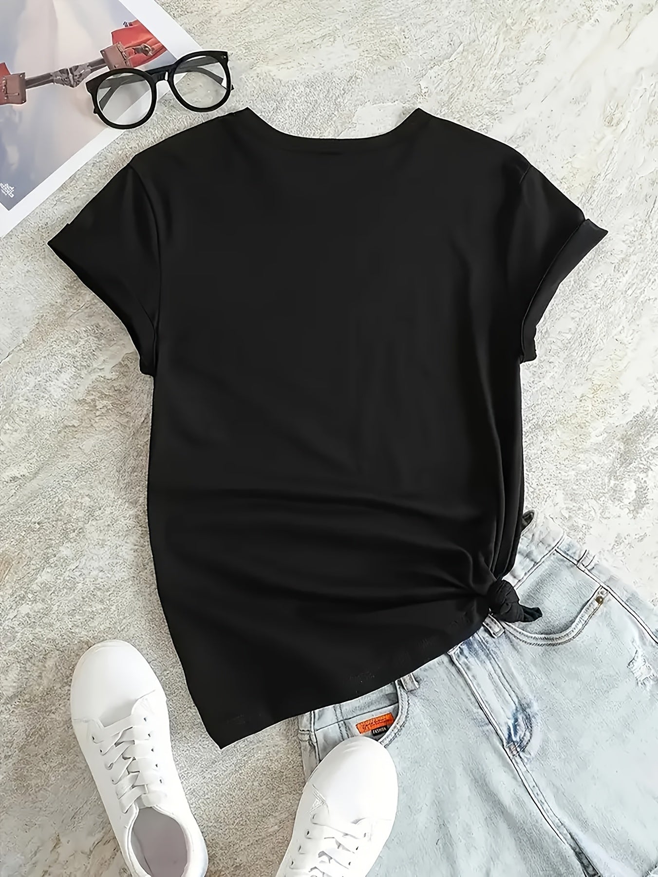 Women's Oversized T-Shirt - V-Neck Short Sleeve – view 11