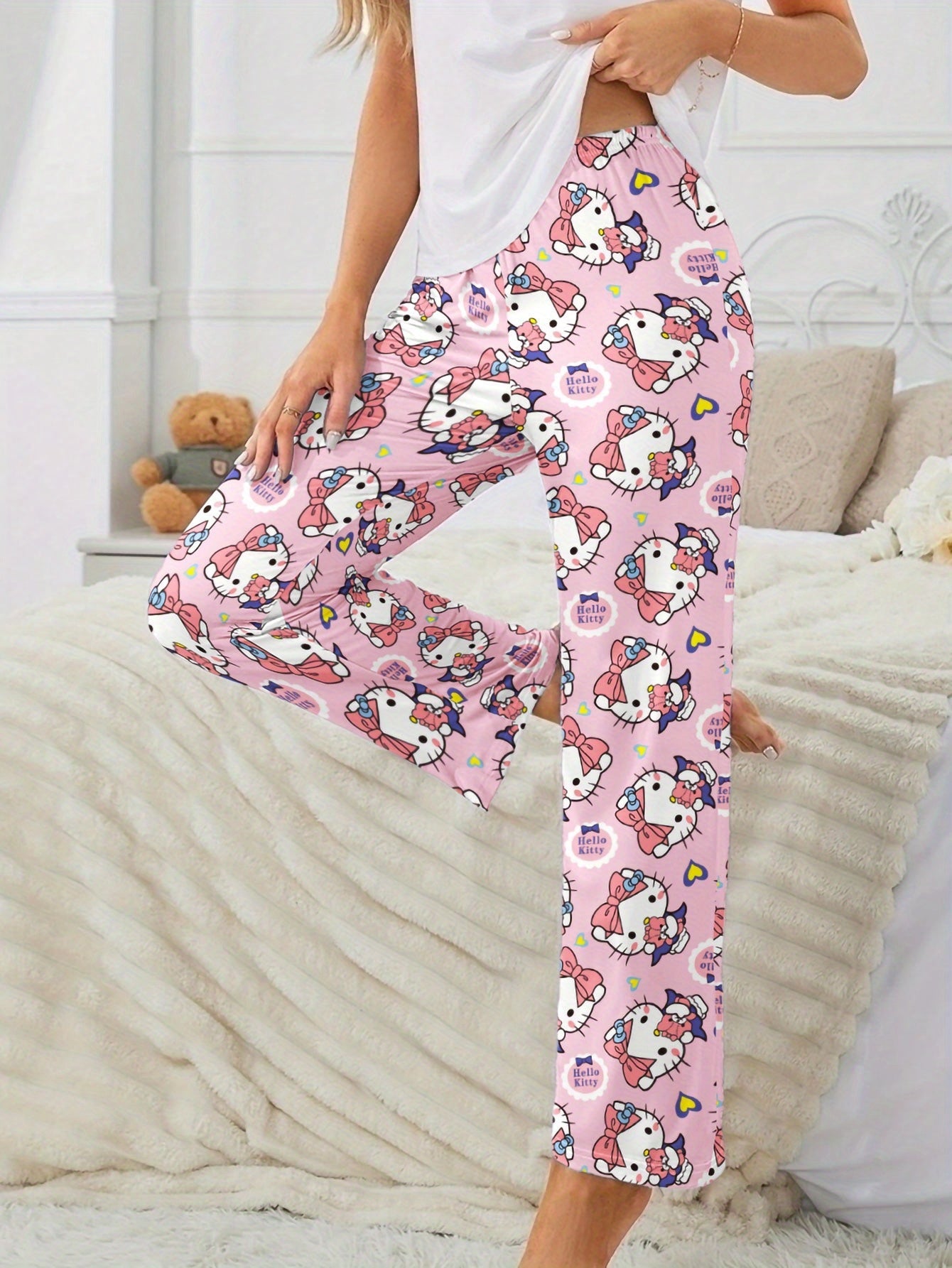 Women's Pajama Pants - Everyday Comfort – Pink – view 7