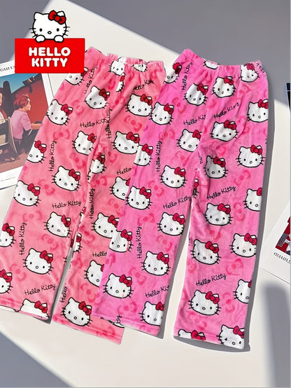 Women's Pajama Pants - Everyday Comfort – Pink White – view 2