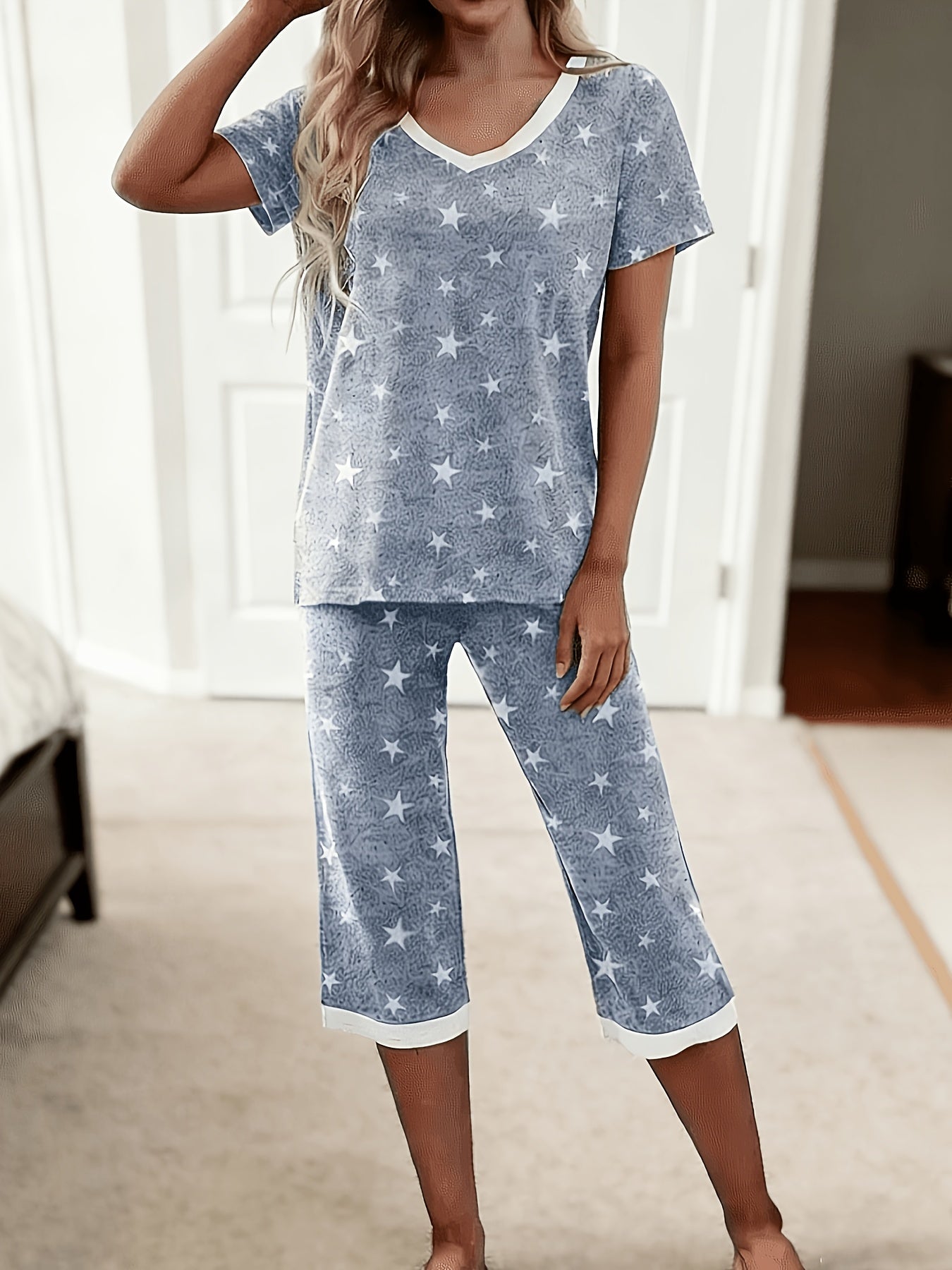 Women's Pajama Set - 2-Piece Solid Color Comfort – view 5