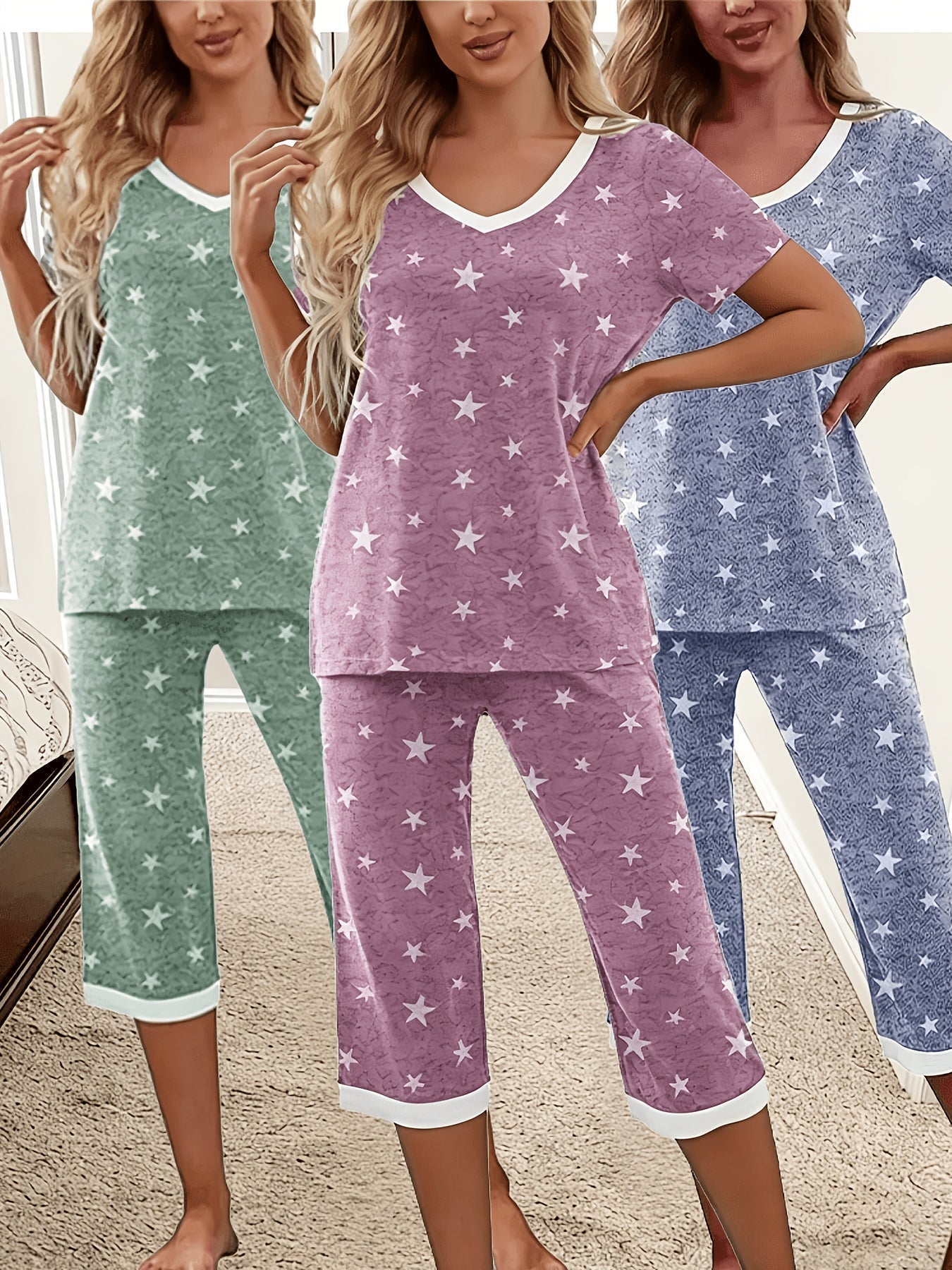 Women's Pajama Set - 2-Piece Solid Color Comfort – view 8