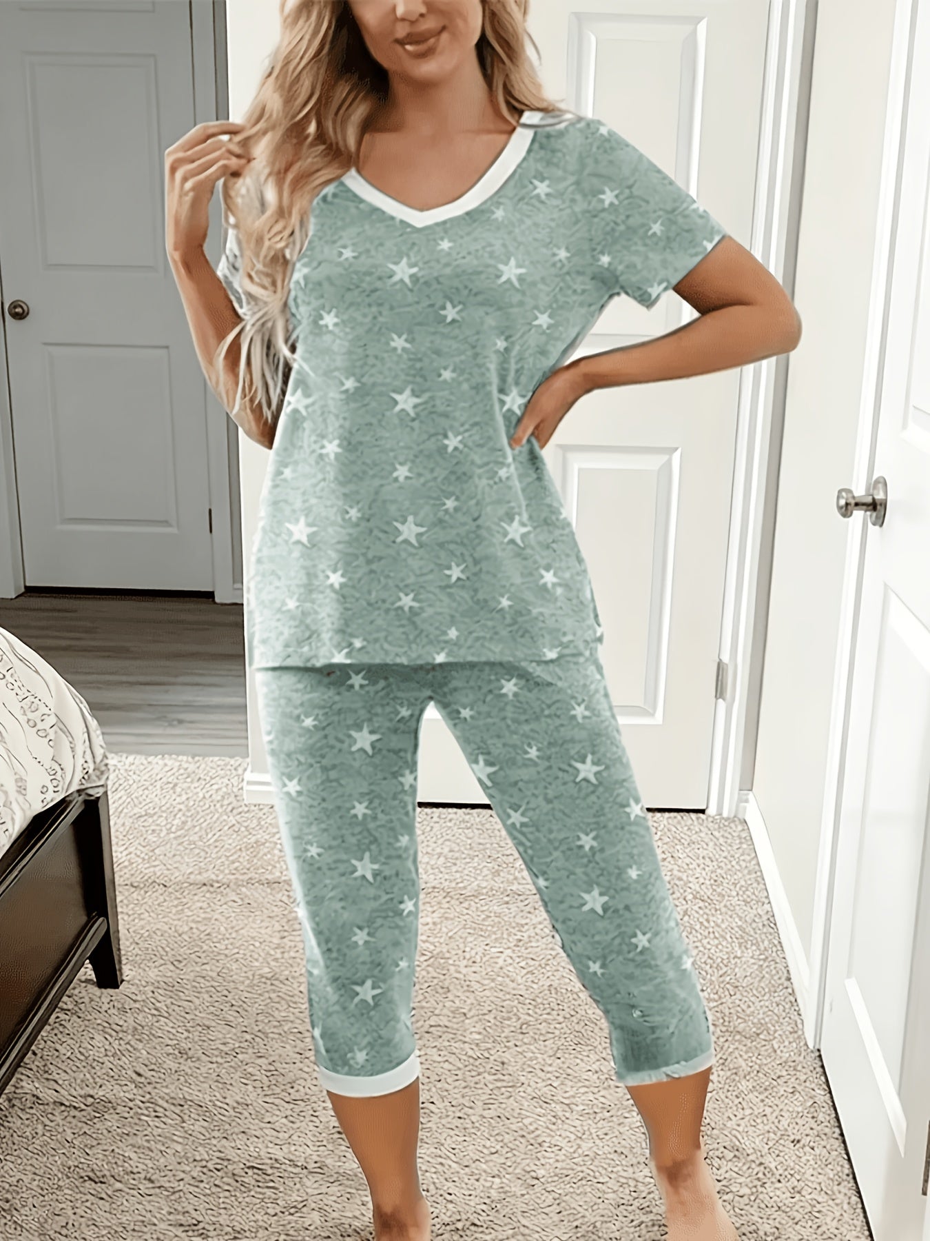 Women's Pajama Set - 2-Piece Solid Color Comfort – view 12