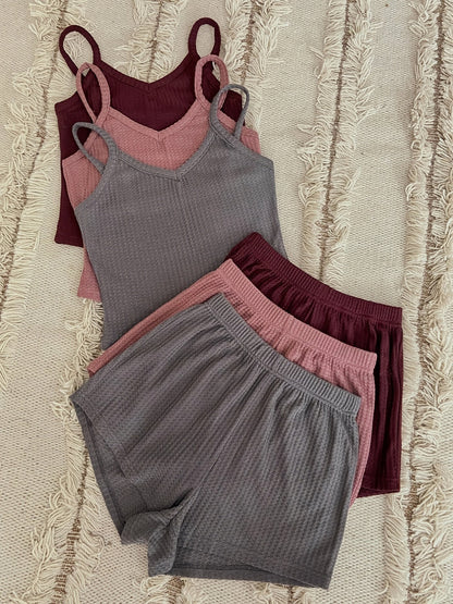 Women's Pajama Set - 6-Piece Solid Color Comfort – view 3