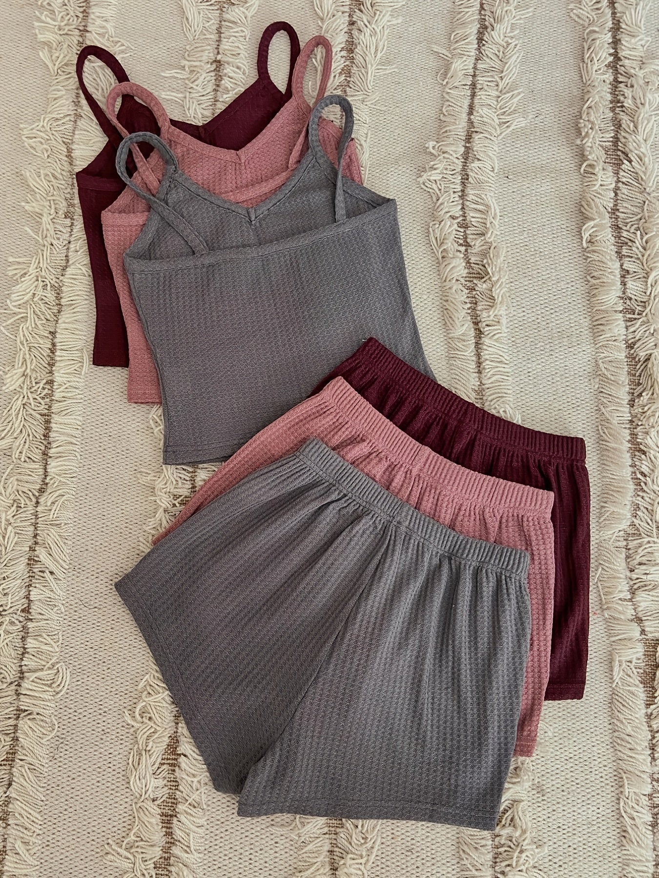 Women's Pajama Set - 6-Piece Solid Color Comfort – view 5