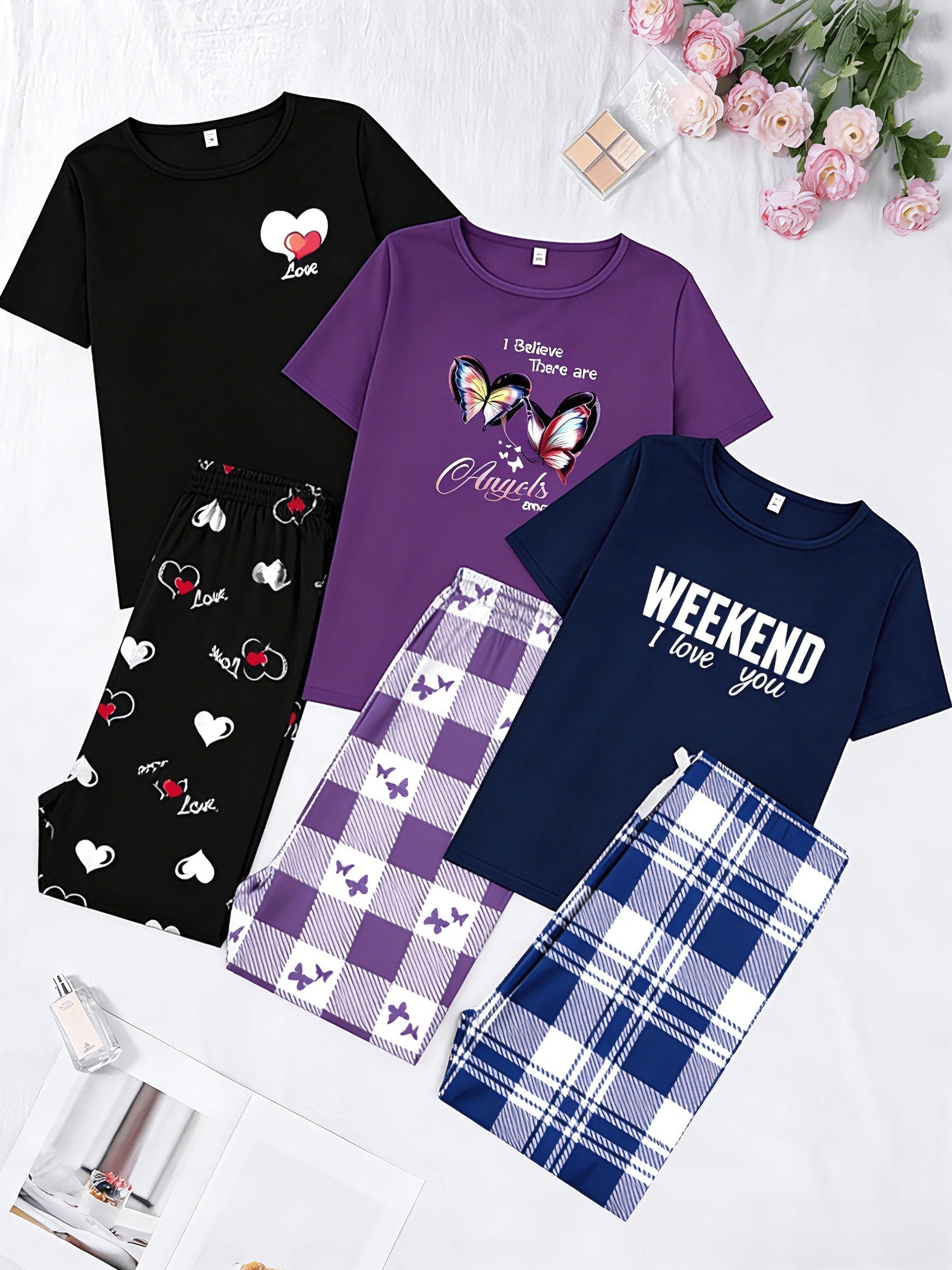 Women's Pajama Set - Butterfly Print – Graphic Design 84709 – main product image
