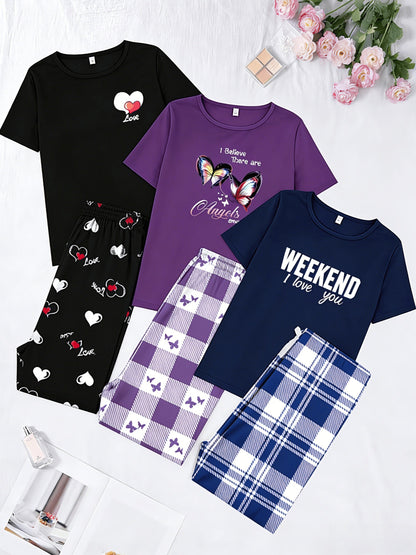 Women's Pajama Set - Butterfly Print – Graphic Design 84709 – main product image