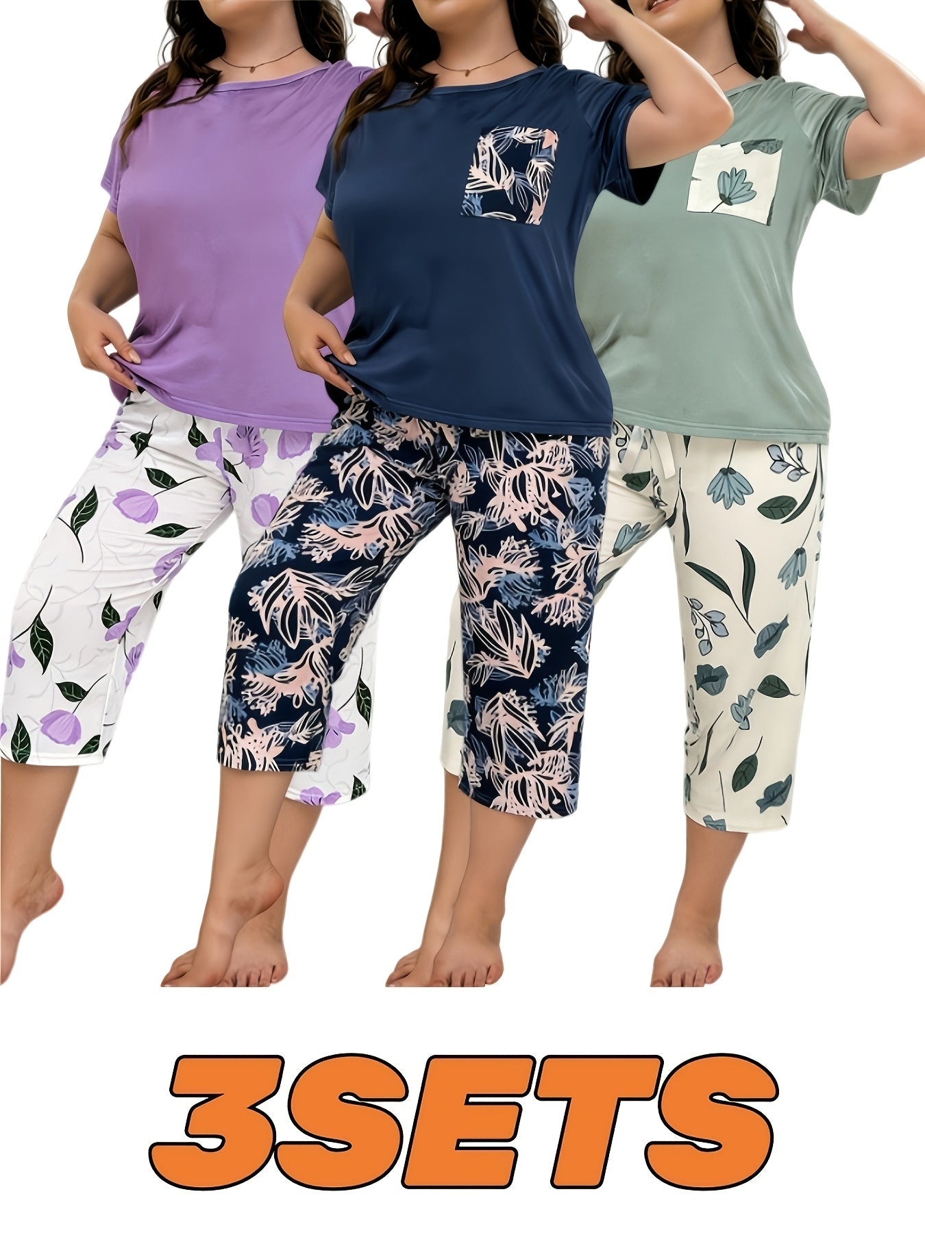 Women's Pajama Set - Graphic Print – Sizes 1XL–4XL detail view