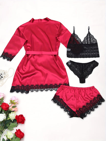 Women's Pajama Set - Lace detail view