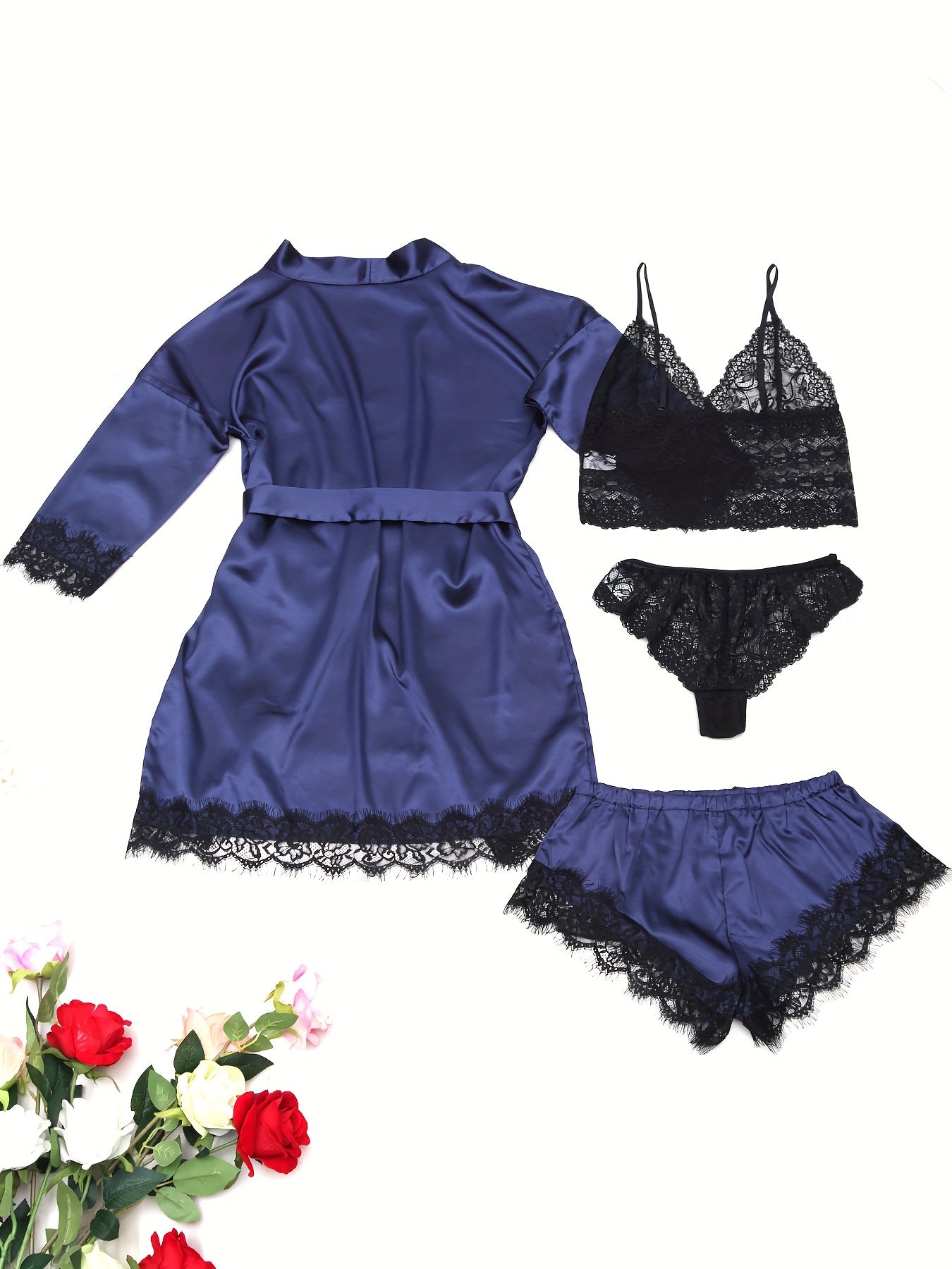 Women's Pajama Set - Lace detail view