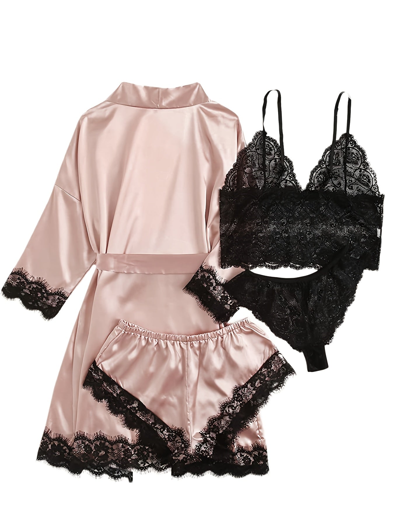 Women's Pajama Set - Lace detail view