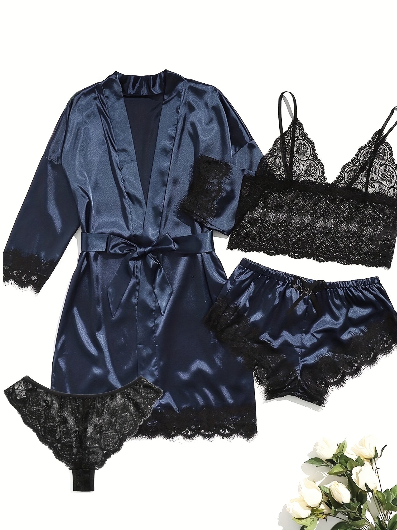 Women's Pajama Set - Lace – Green option – main product image