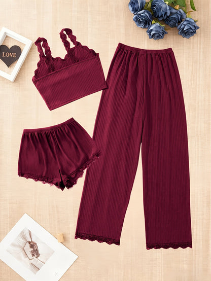 Women's Pajama Set - Lace Detail – Sizes 1XL–5XL detail view