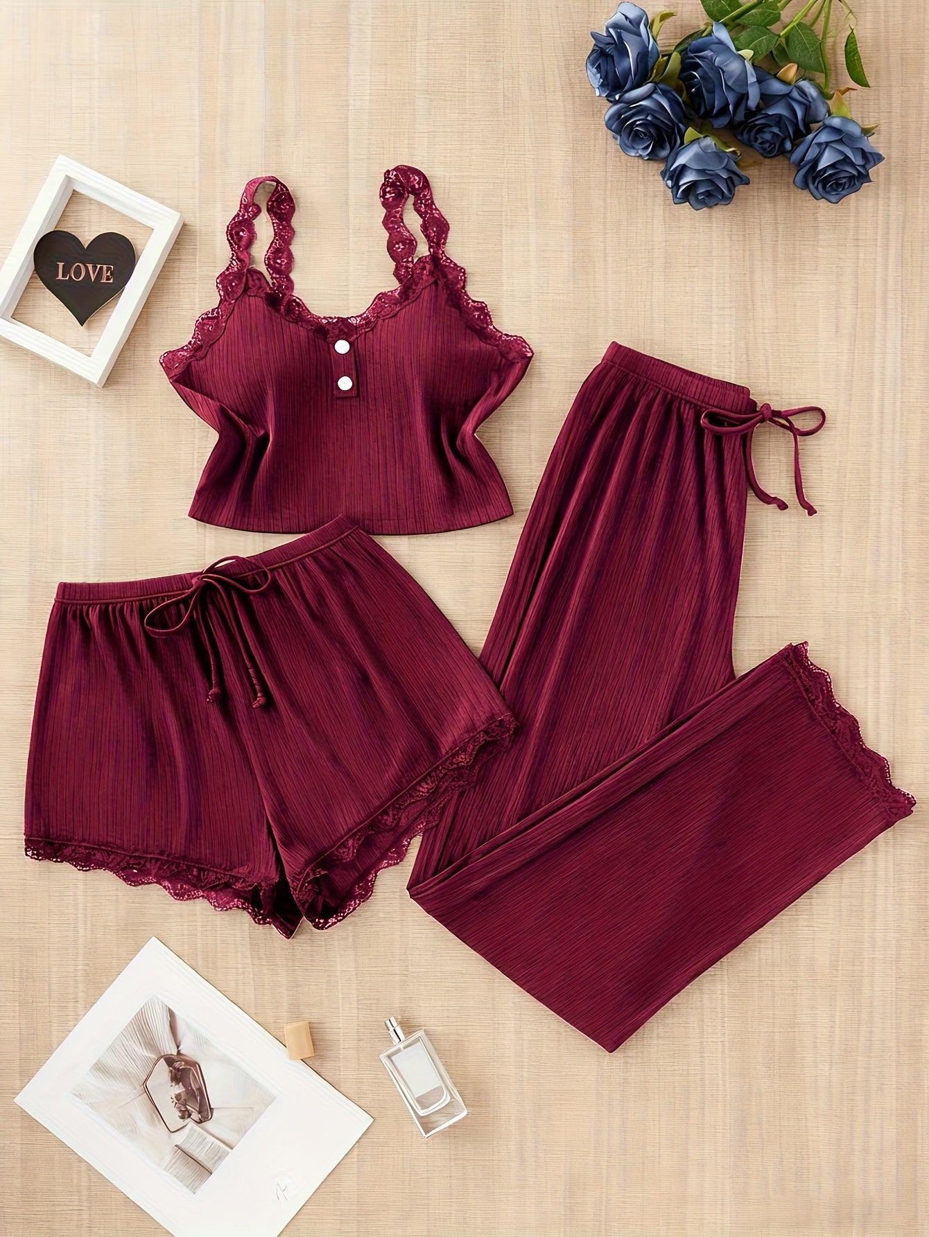 Women's Pajama Set - Lace Detail – Sizes S–XL – view 9