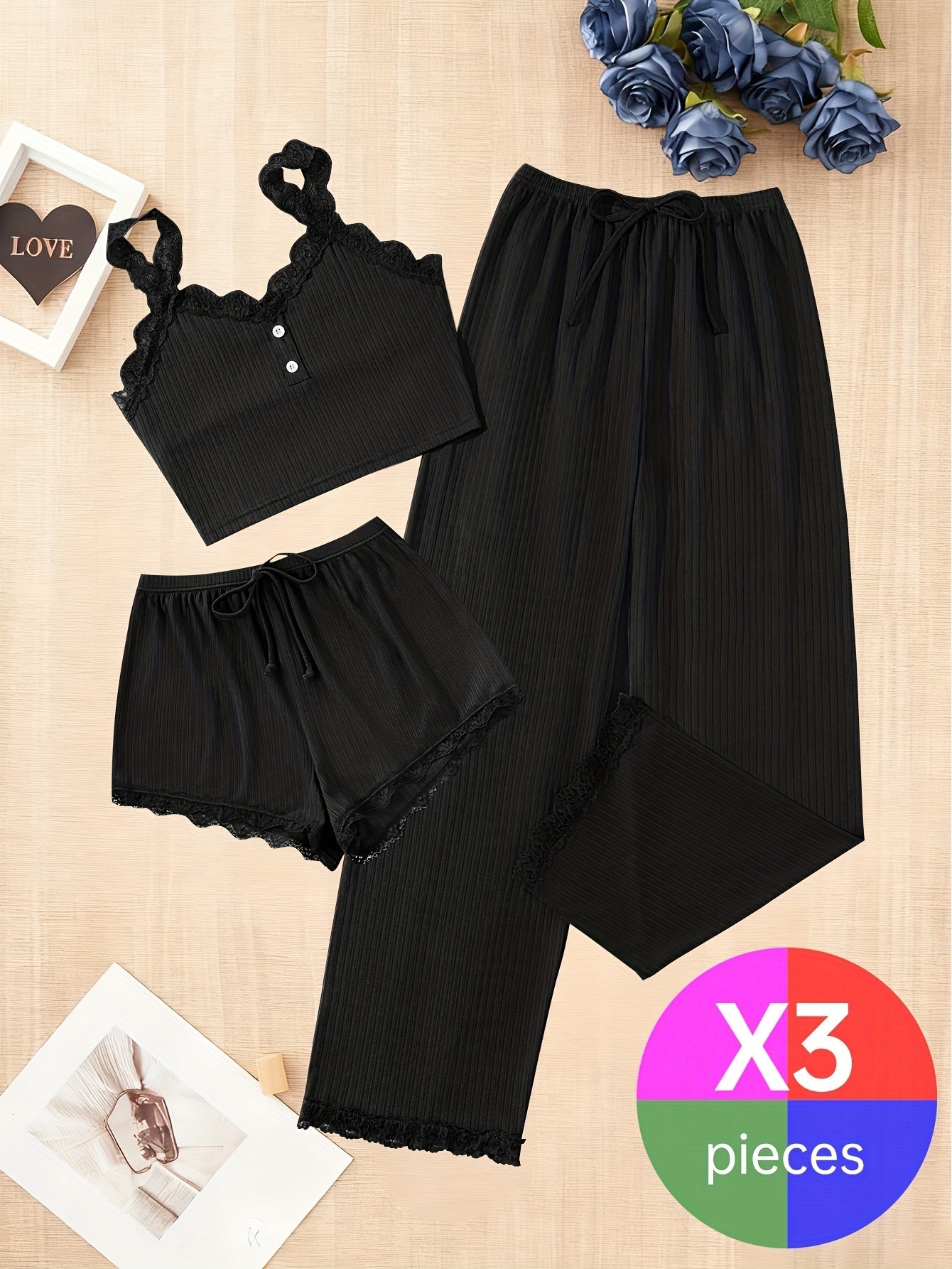 Women's Pajama Set - Lace Detail – Sizes S–XL – view 10