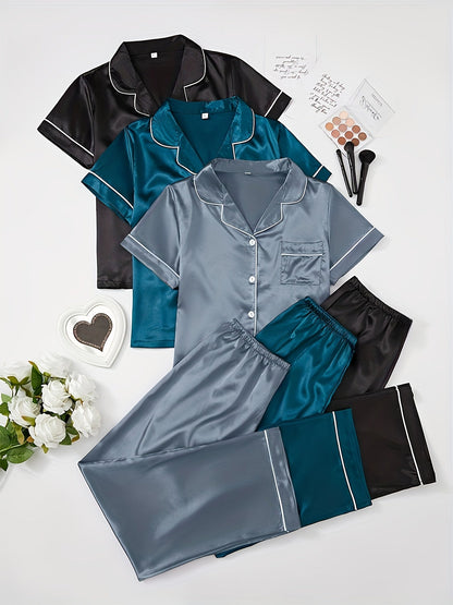 Women's Pajama Set - Lace Detail – Sizes S–XXL – Black option – main product image