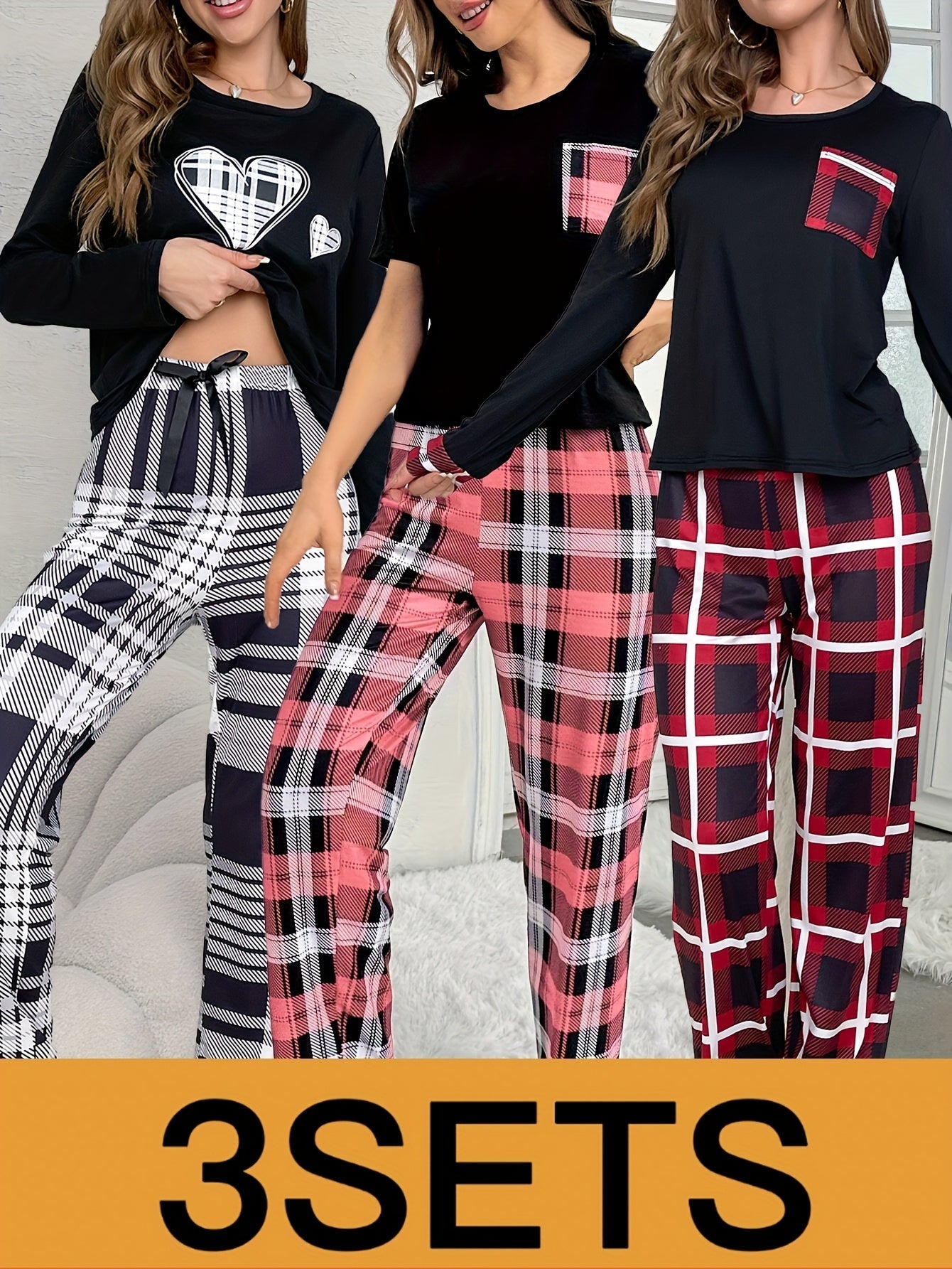 Women's Pajama Set - Long Sleeve – Mixed colors Polyester – view 7