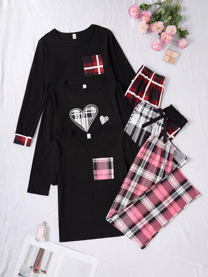 Women's Pajama Set - Long Sleeve – Mixed colors Printed – view 3