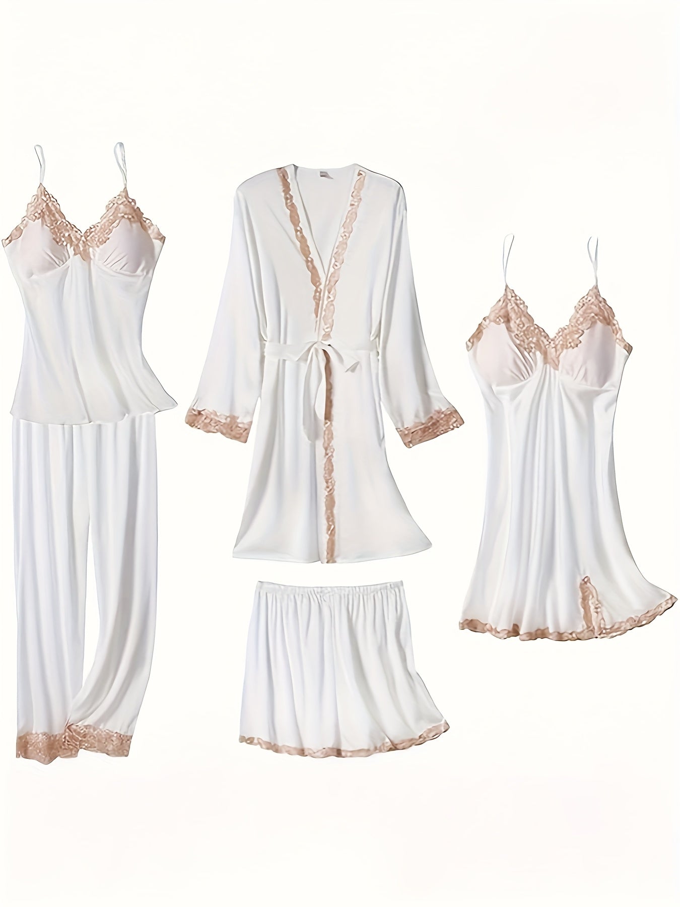 Women's Pajama Set - Satin Lace – view 4