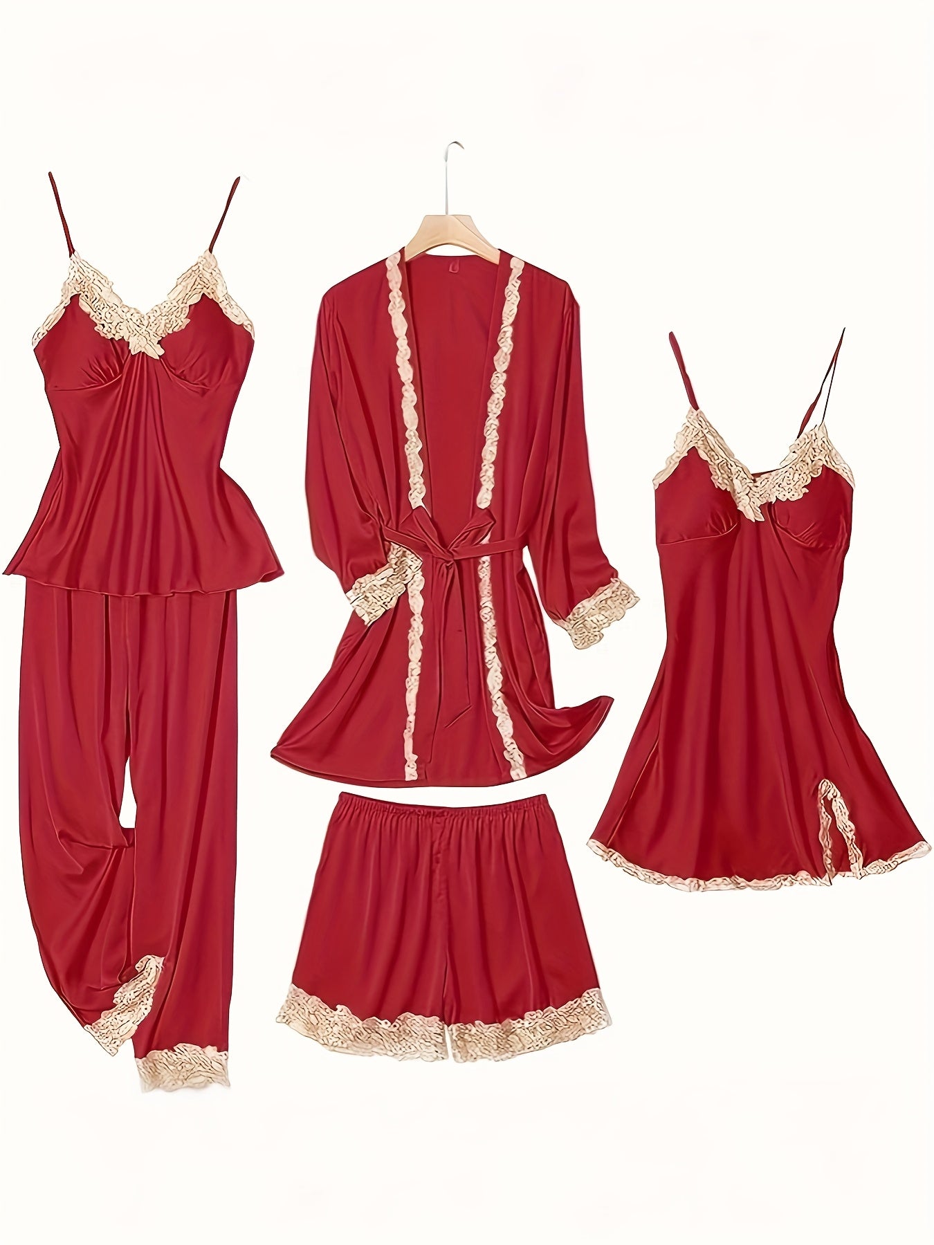 Women's Pajama Set - Satin Lace – view 15