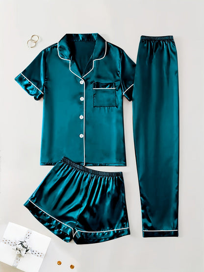 Women's Pajama Set - Satin Short Sleeve – view 5