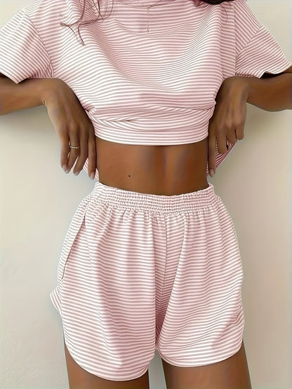Women's Pajama Set - Striped Graphic – view 6
