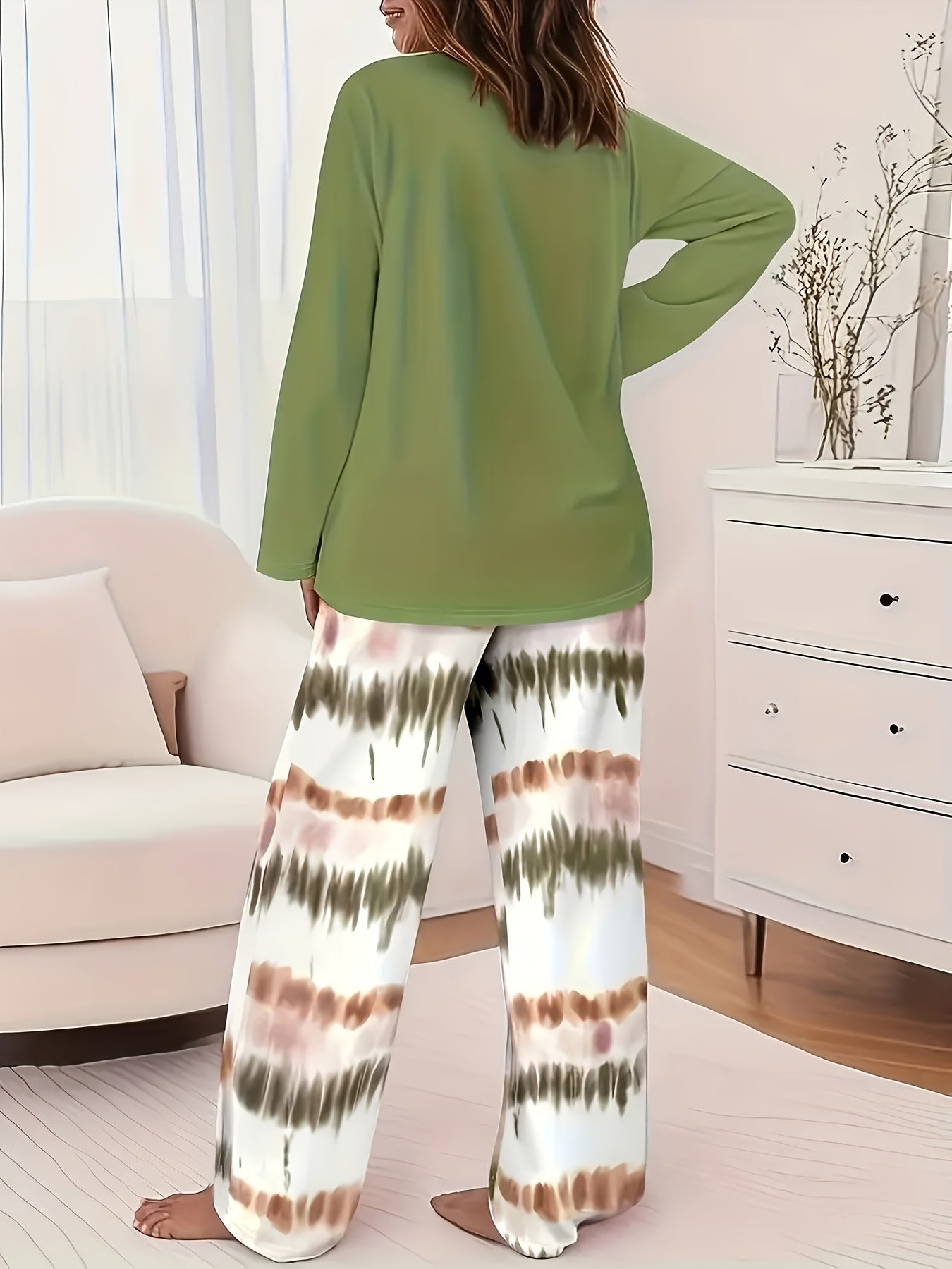 Women's Pajama Set - Tie-Dye Graphic detail view