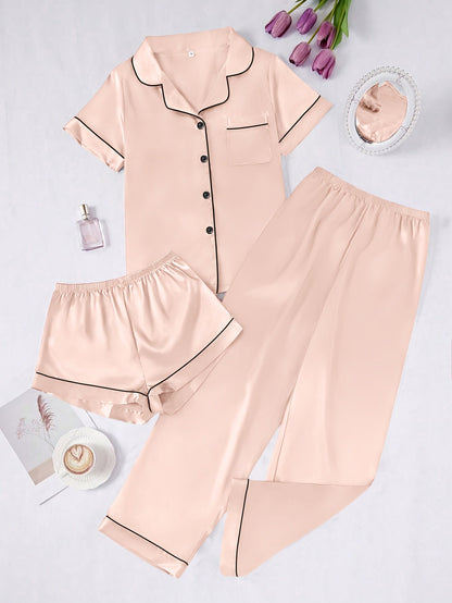 Women's Pajama Set – Women's Coffee Brown Polyester Pants – Brown option – view 5