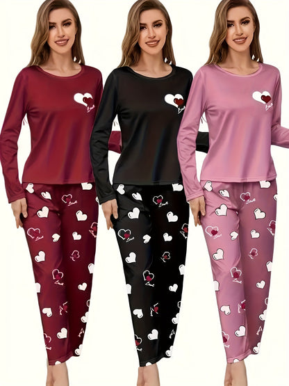 Women's Pajama Set – Women's Mixed colors Polyester Printed Long-Sleeve Pants – view 2
