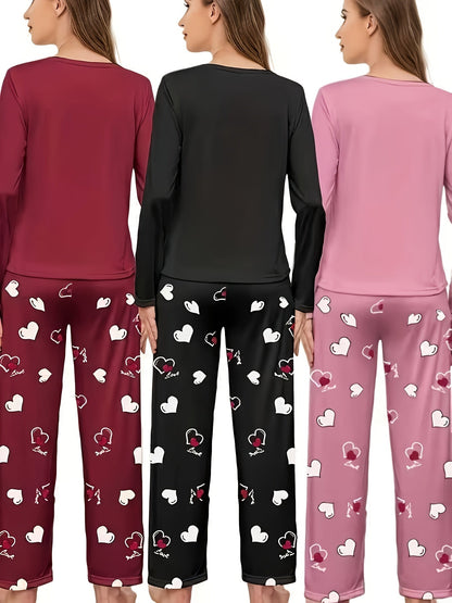 Women's Pajama Set – Women's Mixed colors Polyester Printed Long-Sleeve Pants – view 4