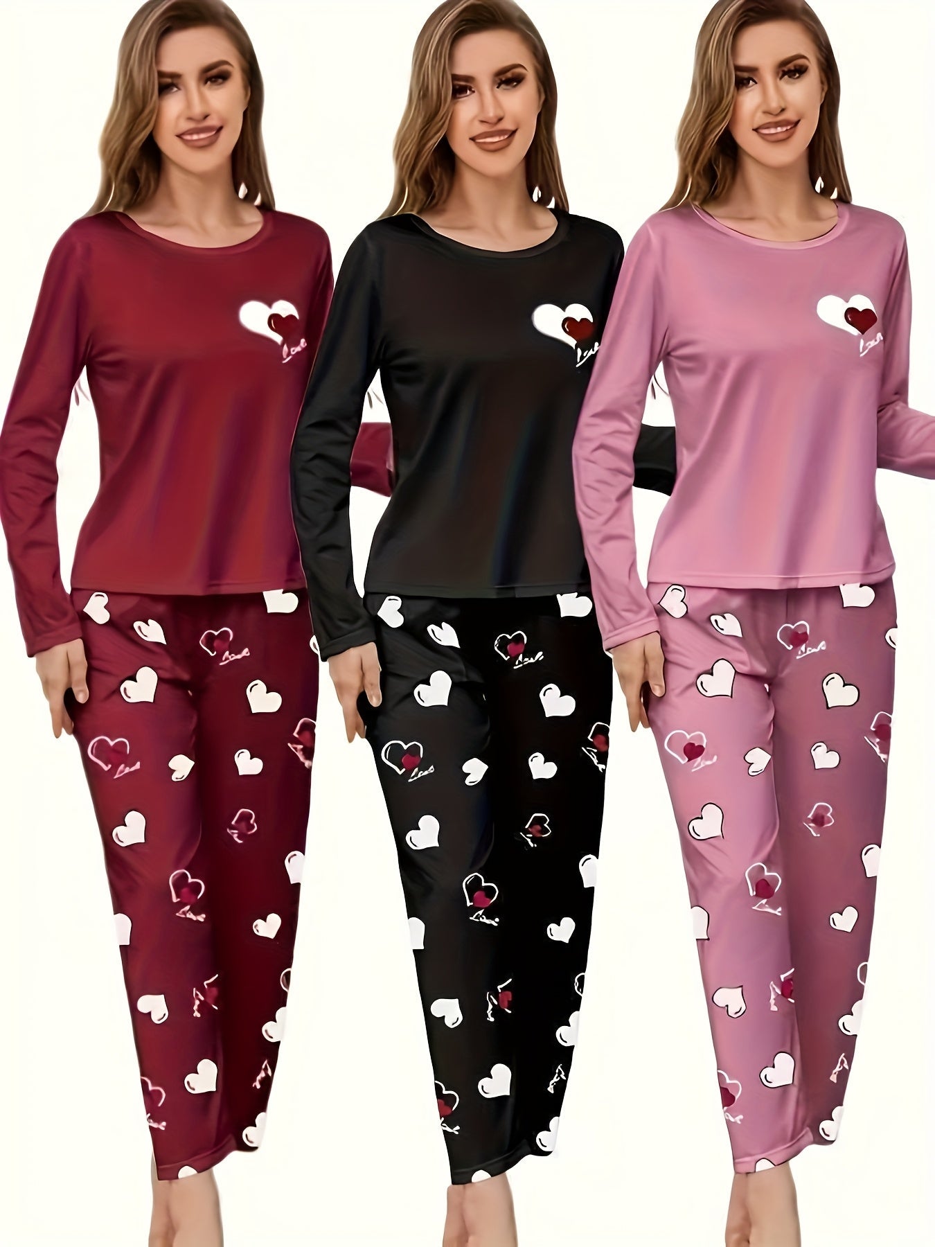 Women's Pajama Set – Women's Mixed colors Polyester Printed Long-Sleeve Pants – view 5