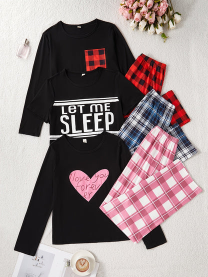 Women's Pajama Set – Women's Mixed colors Polyester Printed Pants – view 11