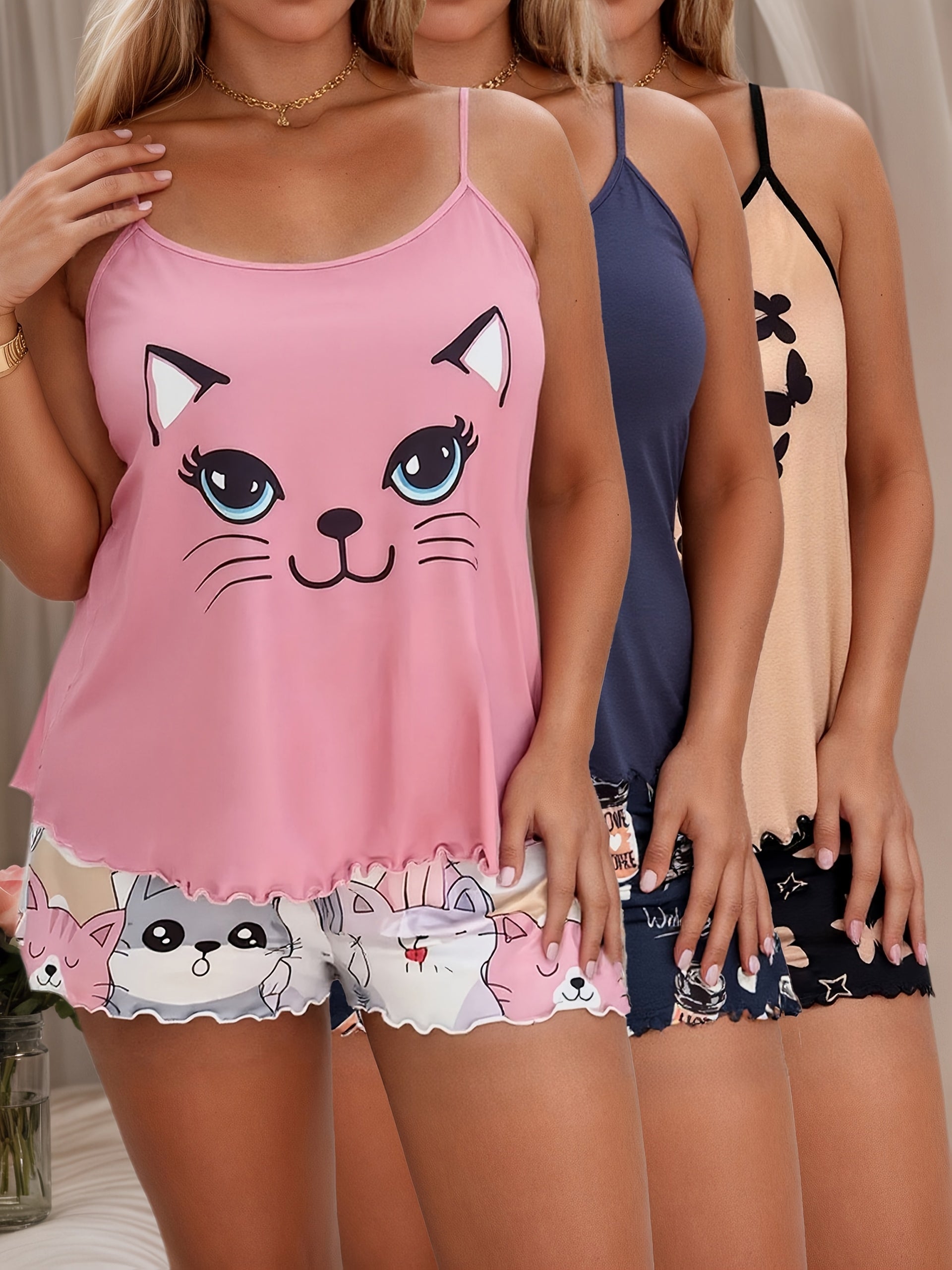 Women's Pajama Shorts Set - Printed – Sizes 1XL–7XL – main product image