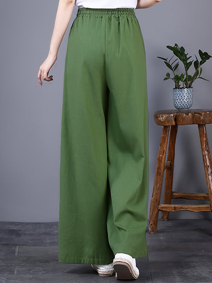 Women's Palazzo Pants - Drawstring Waist Wide leg 52 detail view